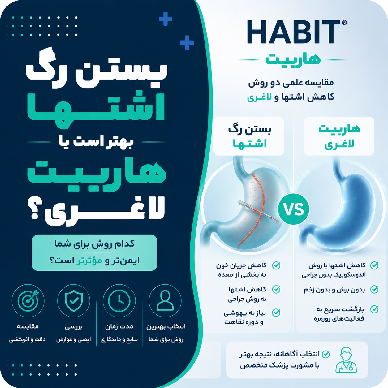 بستن رگ اشتها بهتر است یا هاربیت لاغری؟ 