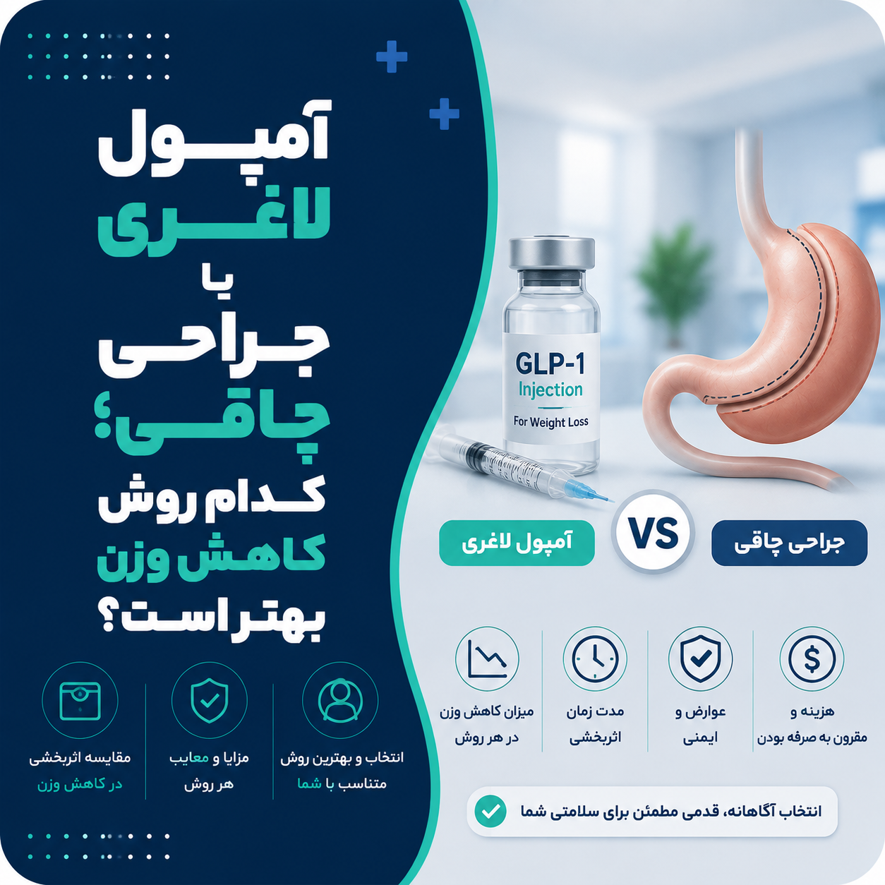 آمپول لاغری یا جراحی چاقی؛ کدام روش کاهش وزن بهتر است؟